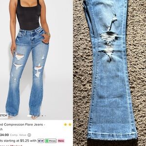Fashion Nova Marley Ripped Compression Jeans, Size 5